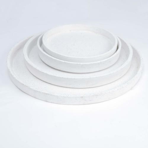 Lightweight Terrazzo Saucers To Fit Rounds White