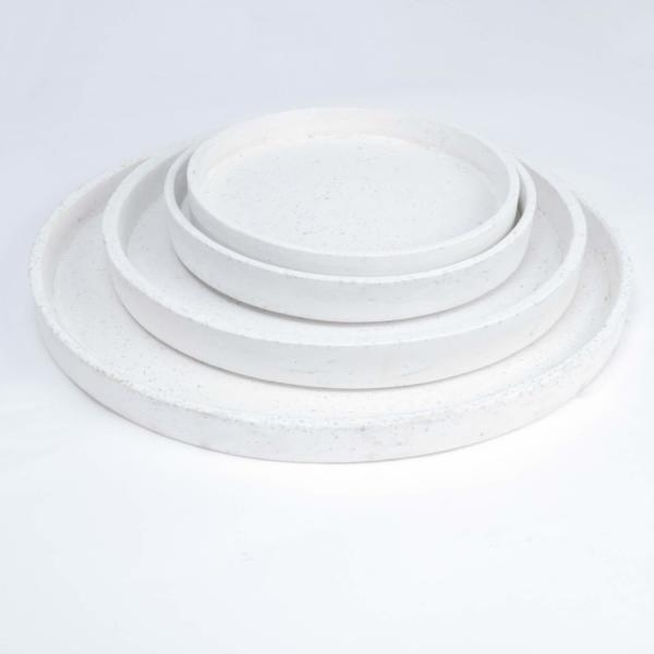 Lightweight Terrazzo Saucers To Fit Rounds White