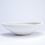 stone wok bowl planter pot white