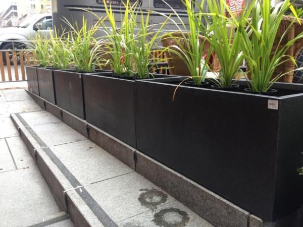 trough planter box divider black range