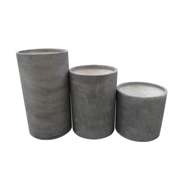 StoneLite Cylinder Grouping Concrete Pot planters