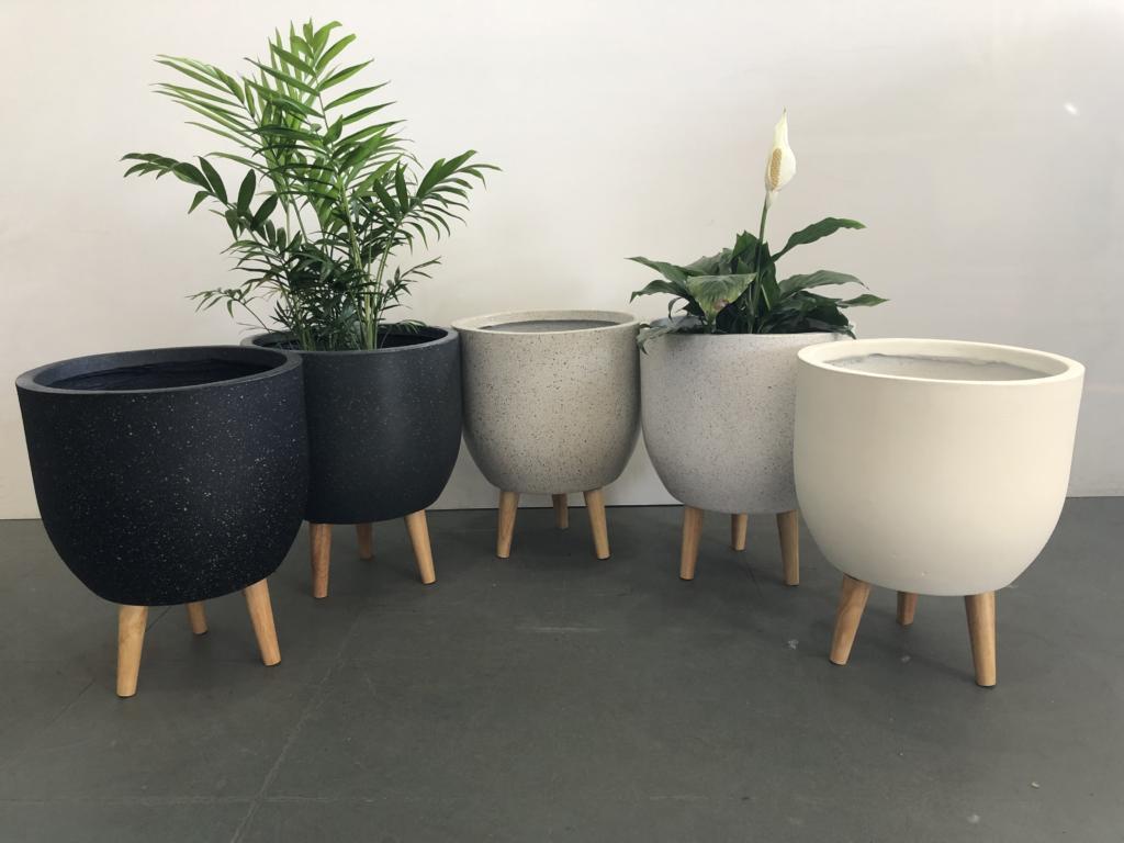 Cup Tripod Gallery pot planters colour range