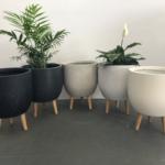 Cup Tripod Gallery pot planters colour range