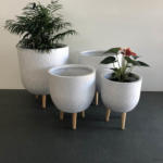 Cup Tripod White Terrazzo plant pot