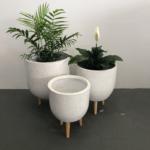 Cup Tripod White Terrazzo pot pots