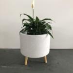 Cylinder Tripod White Terrazzo pot plant