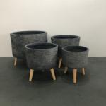 Groovy Tripod Grey Ash plant pot range
