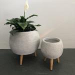 Metro Tripod White Wash plant pot