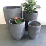 Metro U Grey Wash plant pot