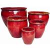 South China Glaze Belly Planter Ox Blood Red
