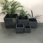 Metro Cube Charcoal plant boxes