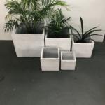 Metro Cube White Wash pot plants