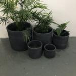Metro Cylinder Charcoal pot plant